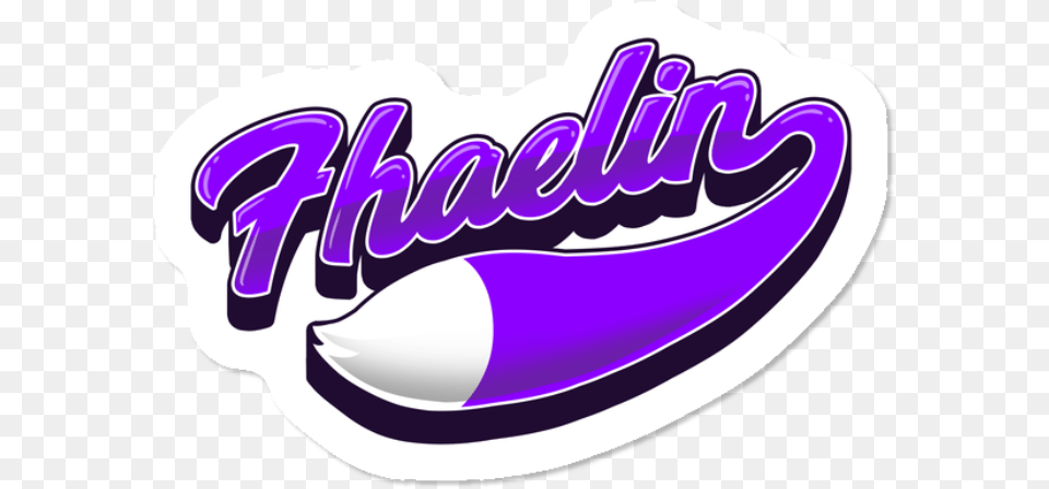 Fox Tail Script Sticker By Fhaelin Design Humans Graphic Design, Purple, Logo Png Image