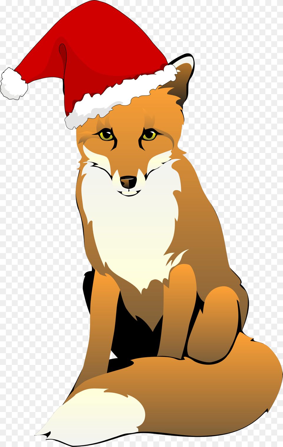 Fox Wearing Santa Hat Clip Arts Fox With Christmas Hat, Baby, Person, Animal, Red Fox Free Transparent Png