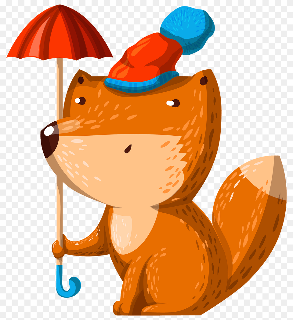 Fox With Umbrella Clipart, Animal, Fish, Sea Life, Shark Free Transparent Png