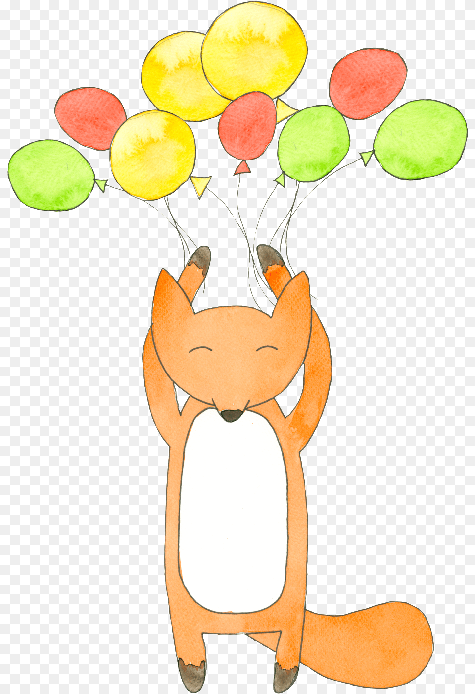 Fox Y Globo Transparente Fox, Balloon, Animal, Bird, Penguin Free Transparent Png