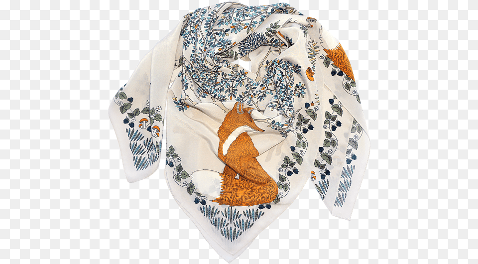Foxes Orange By Ania Axenova Rolled Scarf, Clothing, Coat, Stole Png
