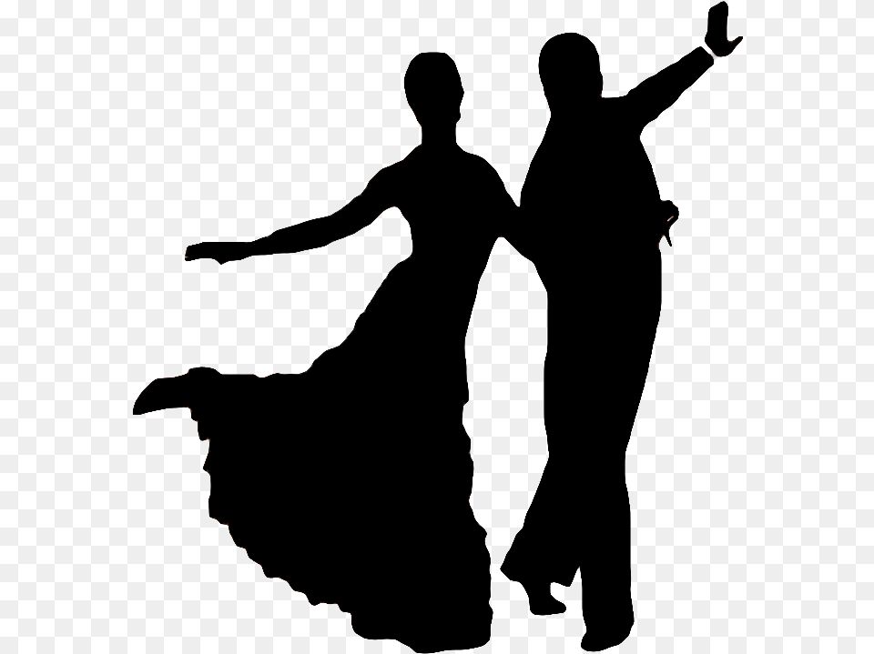 Foxtrot Lessons Transparent Ballroom Dancers Silhouette, Dancing, Leisure Activities, Person, Outdoors Png Image