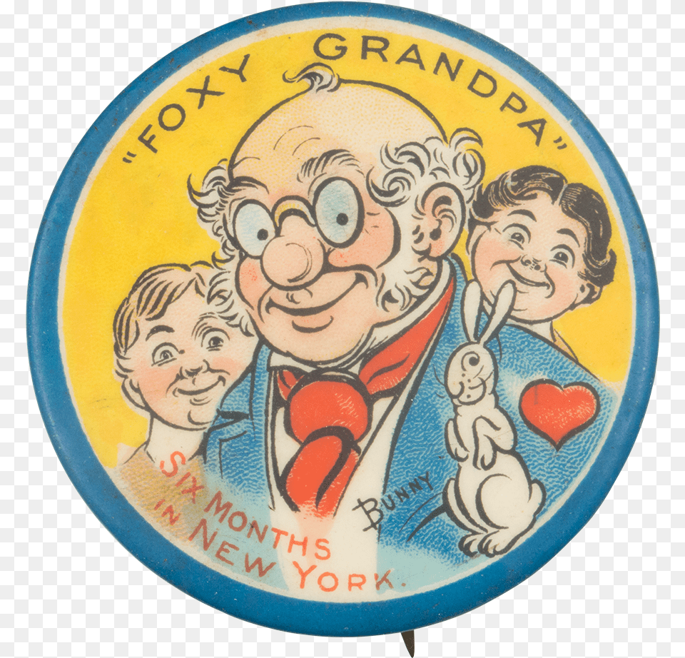 Foxy Grandpa Art Button Museum Cartoon, Badge, Logo, Symbol, Baby Free Png