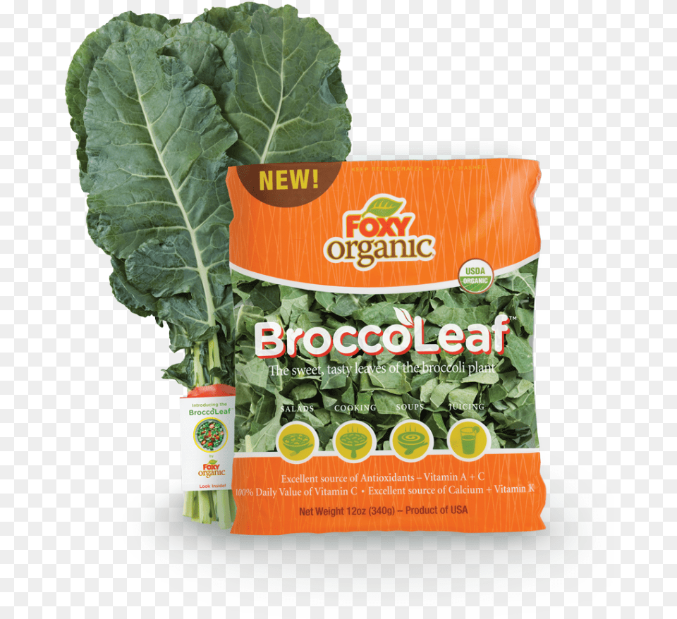 Foxy Organic Broccoleaf, Food, Produce, Leafy Green Vegetable, Plant Free Png Download