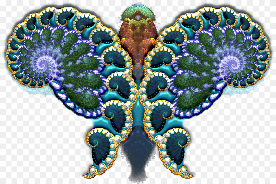 Fractal Butterfly Fractal, Accessories, Ornament, Pattern, Plant Free Png Download