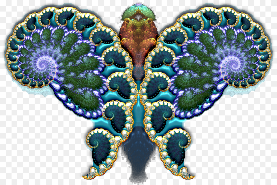 Fractal Butterfly Jewel Layer Wings Hq Photo Butterfly Fractal Wings, Accessories, Ornament, Pattern, Plant Free Transparent Png