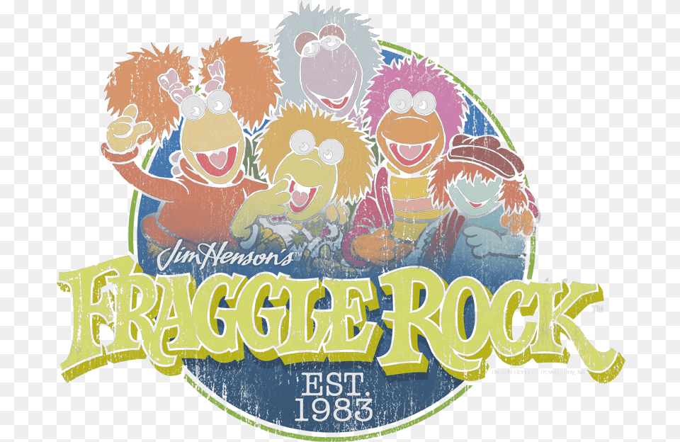 Fraggle Rock Circle Logo Menu0027s Regular Fit T Shirt Jim Henson Television, Book, Comics, Publication, Baby Png