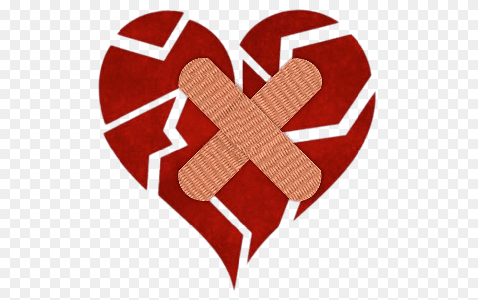 Fragmented Heart With Bandaids, Bandage, First Aid Png Image