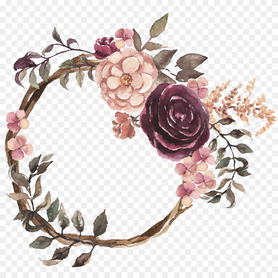 Fragrance Wreath Watercolor Hand Painted Transparent, Rose, Plant, Flower, Accessories Free Png