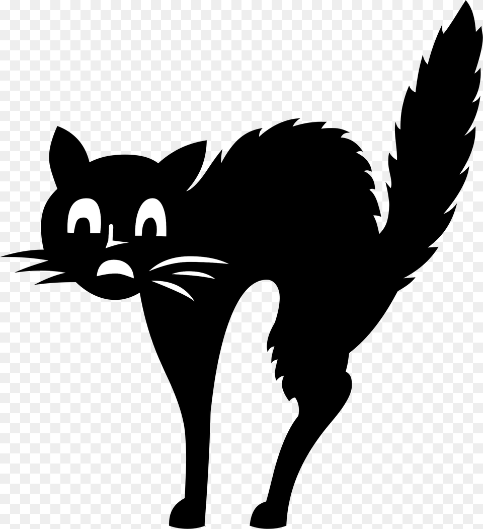 Fraidy Cat Silhouette Clip Arts Scared Cat Halloween, Logo Png Image