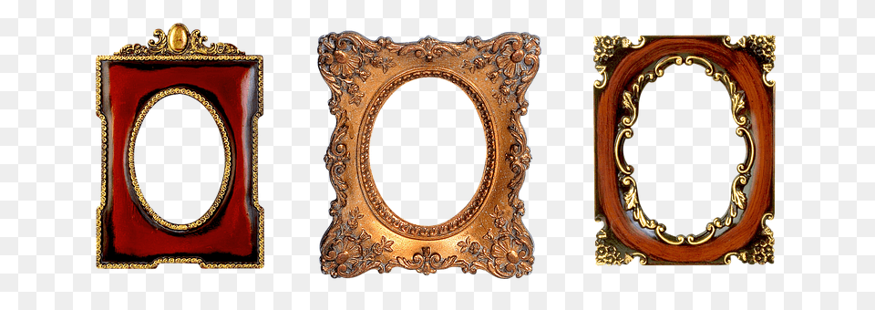 Frame Bronze, Mirror, Oval, Photography Free Transparent Png