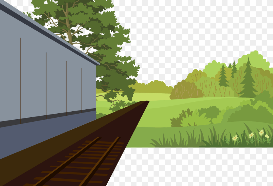 Frame 6 Back Tree, Railway, Terminal, Train, Train Station Png Image