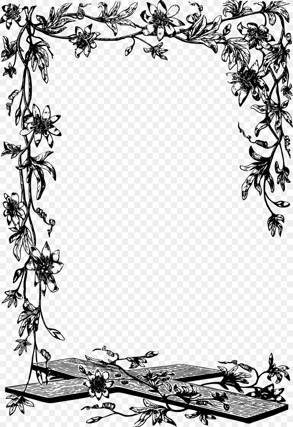 Frame Big Vine Frame Clipart, Gray Free Png Download