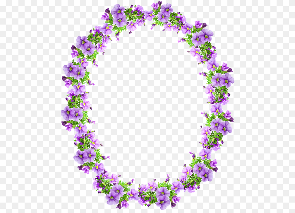 Frame Border Mauve Flowers Decorative Circle Purple Frame Hd, Flower, Flower Arrangement, Plant, Geranium Free Transparent Png