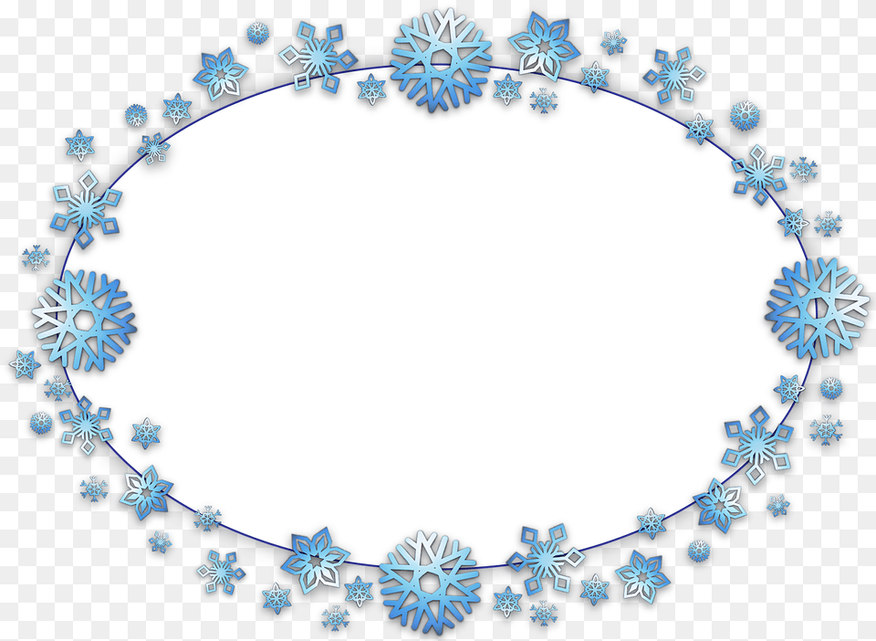 Frame Border Oval Card Xmas Christmas Snow Festive Christmas Snow Border, Accessories, Jewelry, Necklace Free Png