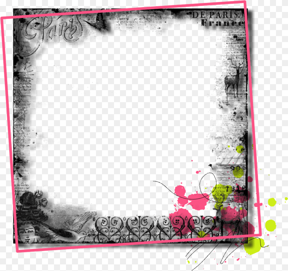 Frame Border Tag Label Grey Gray Floral Flowers Picture Frame, Purple, Art, Graphics, Painting Png Image