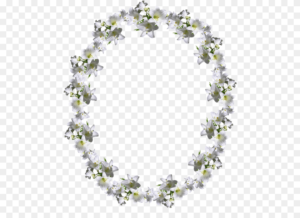 Frame Border White Lily Floral Decoration Necklace, Accessories, Flower, Flower Arrangement, Petal Free Png