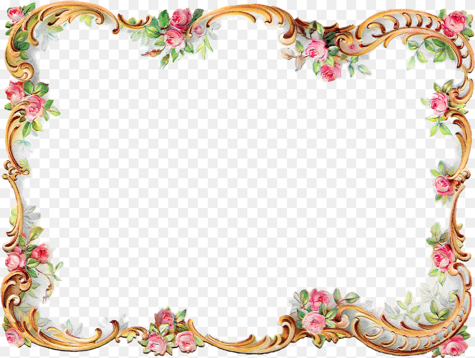 Frame Borders For Rose Flower Border Design, Art, Floral Design, Graphics, Pattern Png Image