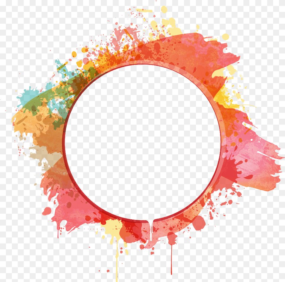 Frame Circleframe Paintsplash Paint Ftestickers Watercolor Vector Background Frame, Hole, Art Png Image
