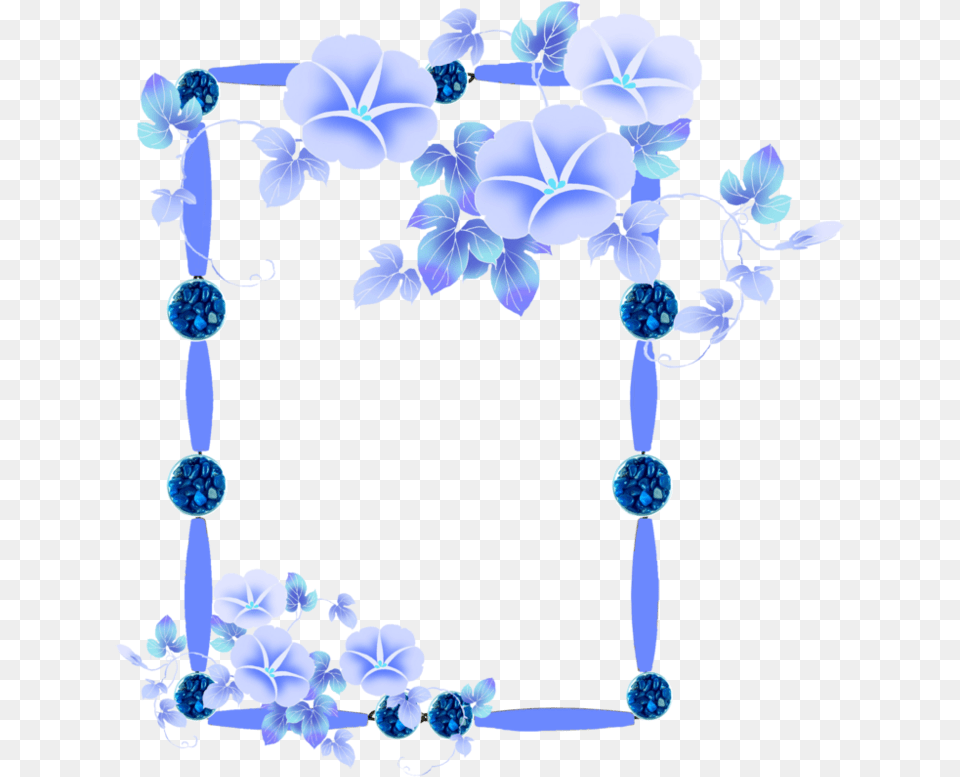 Frame Clipart Blue Flower Picture Morning Glory, Accessories, Jewelry, Plant, Gemstone Free Png