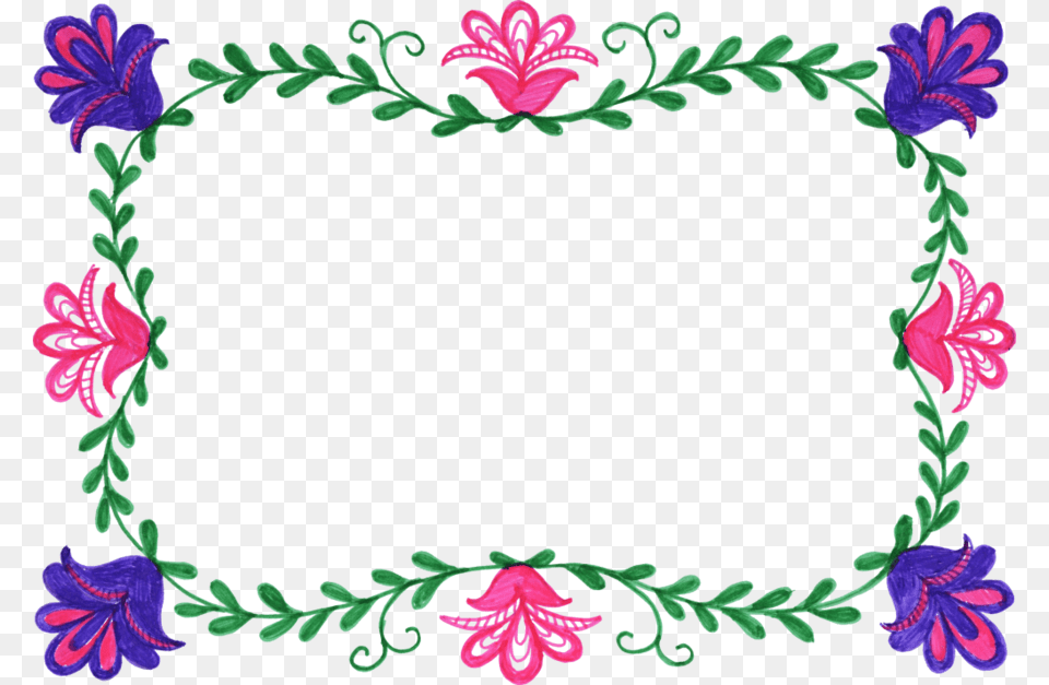 Frame Clipart Flower Transparent Background Rectangle Floral Frame, Pattern, Plant, Art, Floral Design Png Image