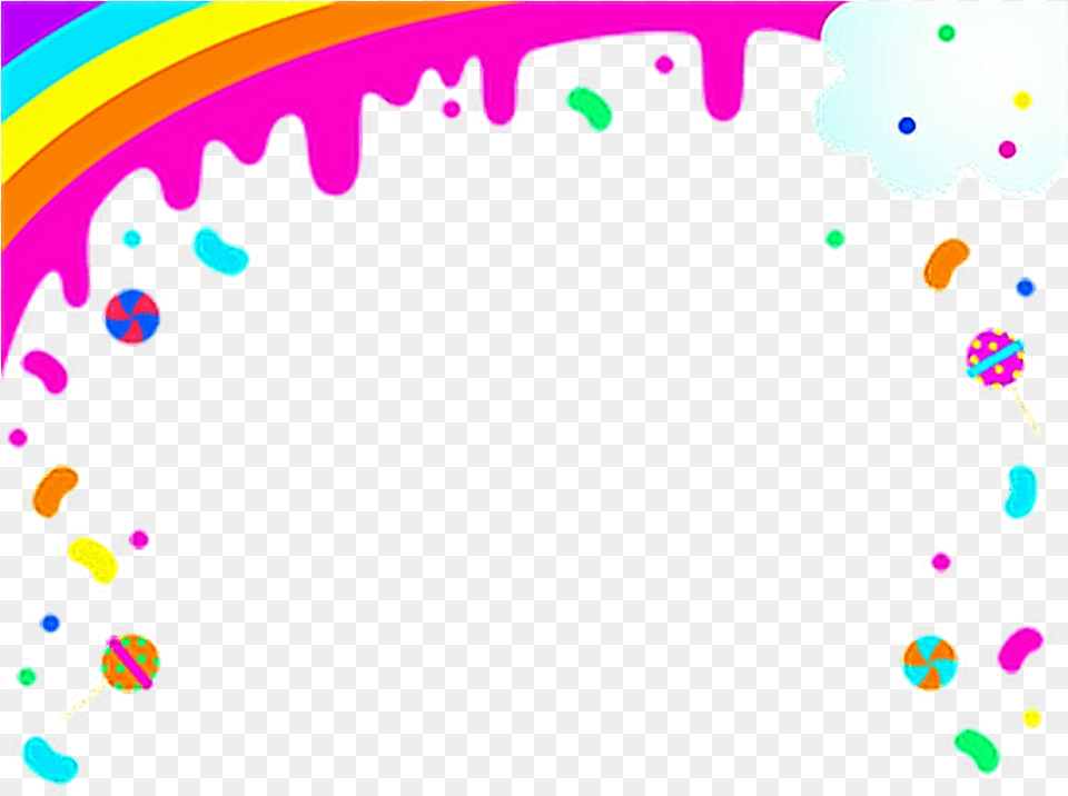 Frame Cute Colorful Dripping Rainbow Candy Cute Colorful Frame Clipart, Paper, Confetti, Food, Sweets Free Transparent Png