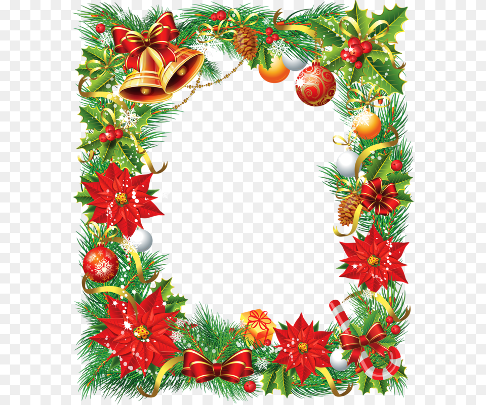 Frame Design For Christmas, Wreath Free Png Download