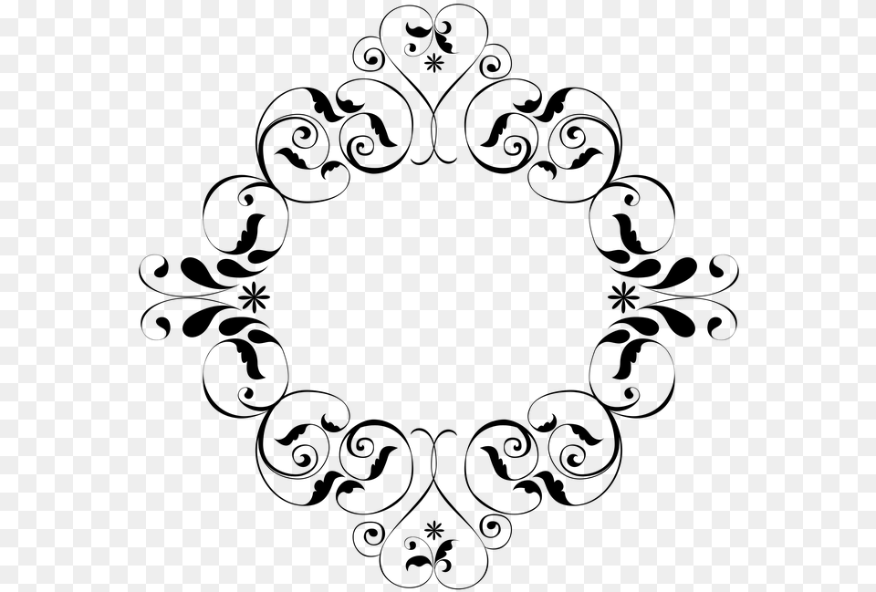 Frame Flourish Swirls Border Decorative Ornamental Swirls Border, Gray Png Image