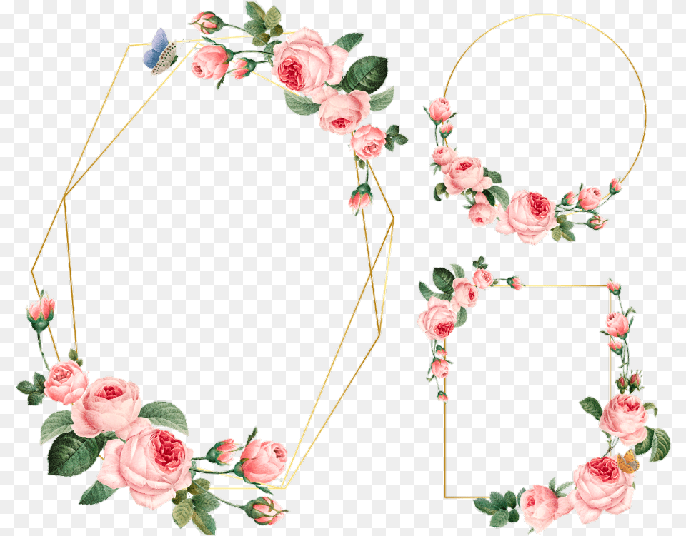 Frame Flower Border Circle Flower, Rose, Plant, Accessories, Flower Arrangement Free Png Download