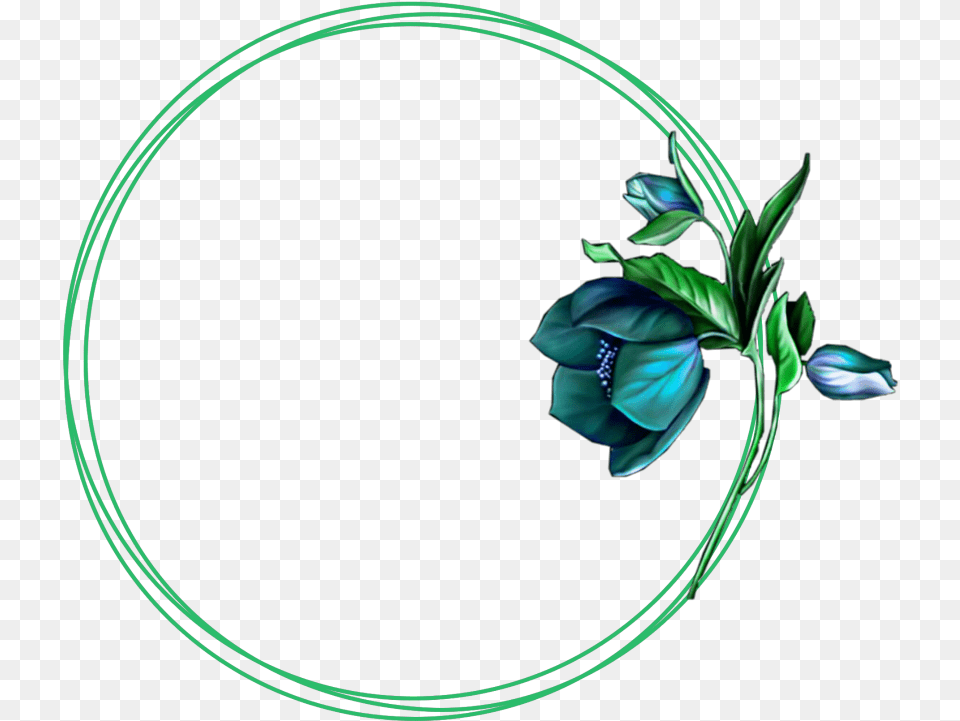 Frame Flower Flowers Blue Green, Art, Graphics, Pattern, Plant Png Image