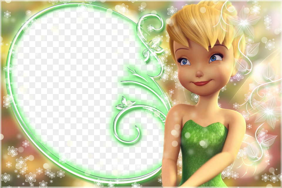 Frame For Girls Marcos De Tinkerbell, Figurine, Doll, Toy, Face Free Png