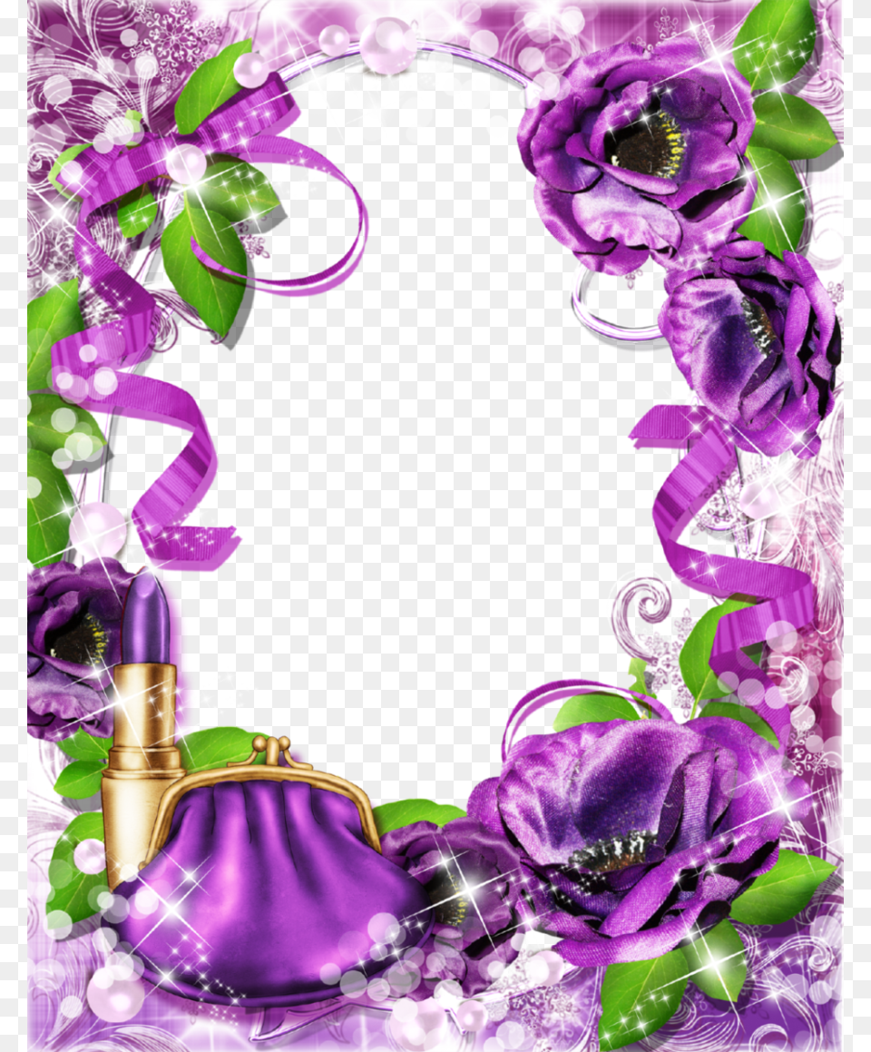 Frame For Purple Rose Clipart Purple Picture Frames Picture Frame, Flower, Plant Free Png