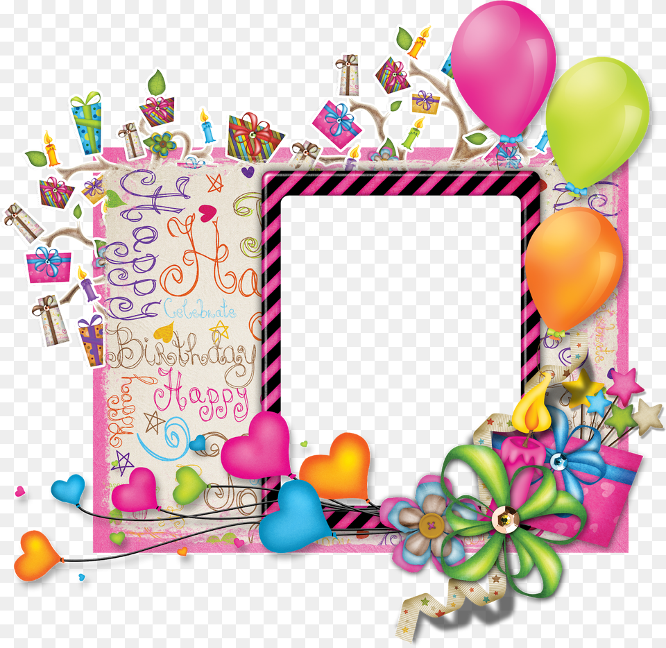 Frame Happy Birthday, Person, People, Balloon, Fun Png