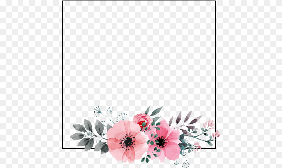 Frame Kpop Flowers Pop Art Outline Black Thin Flower, Plant, Floral Design, Graphics, Pattern Free Png