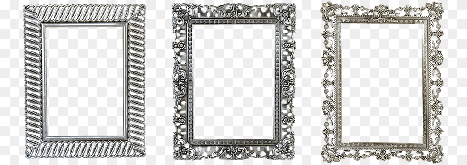 Frame Metal Frame Decorative Silver Creativity Transparent Ornate Frame, Mirror Free Png