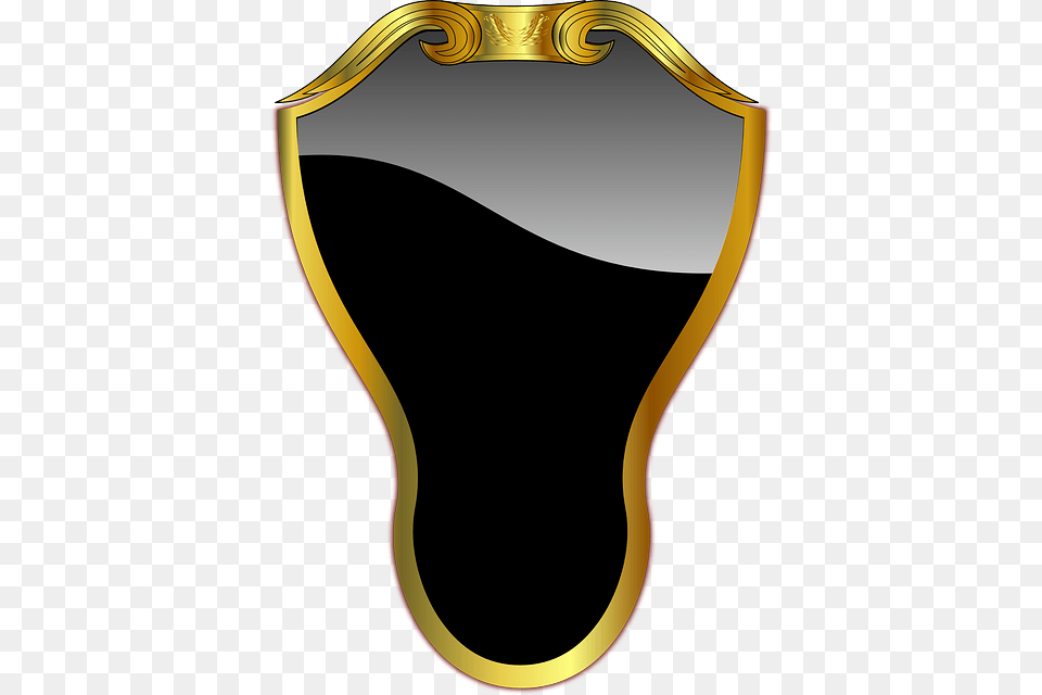 Frame Mirror Black Elegant Golden Mirror, Armor, Shield, Bow, Weapon Png Image