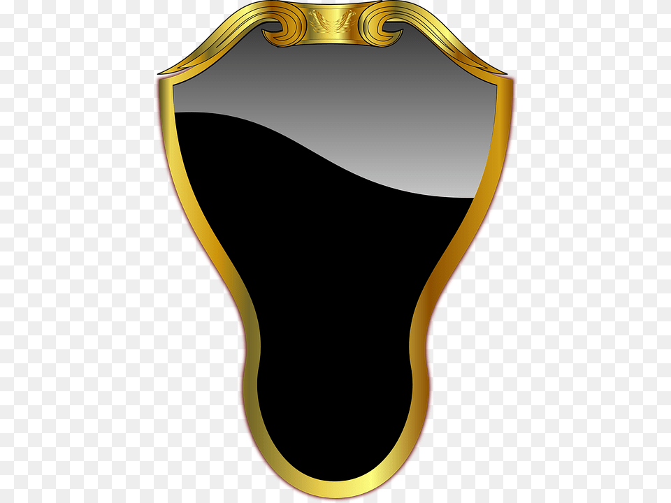 Frame Mirror Black Elegant Golden Mirror Public Domain, Armor, Bow, Weapon, Shield Png Image