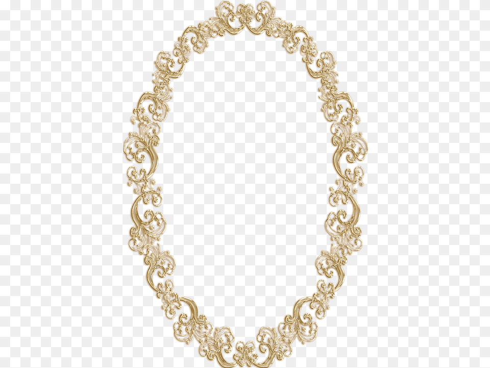 Frame Ornate Oval Gold Circle Frame Vintage, Accessories, Jewelry, Necklace, Chandelier Free Png Download