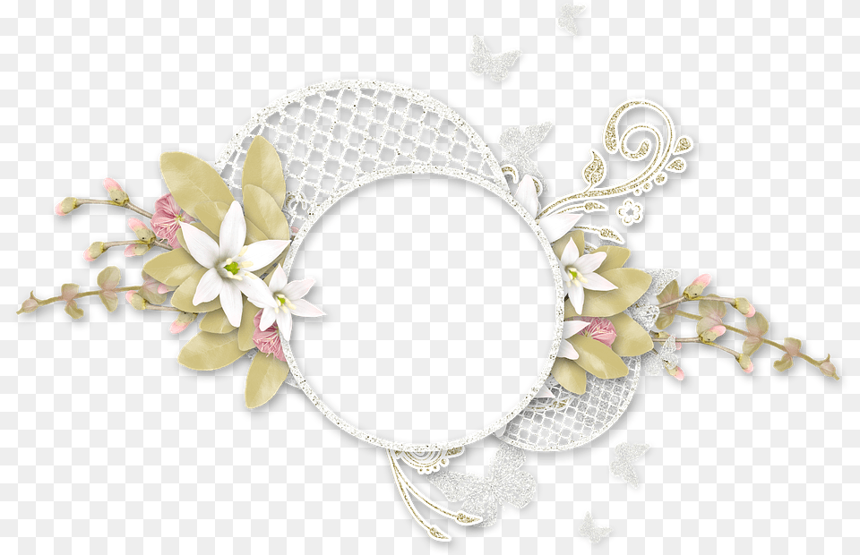 Frame Photo Frame Flowers Net Ornament Ornamen Gambar Bingkai Bunga Hijau, Accessories, Jewelry, Flower, Plant Png
