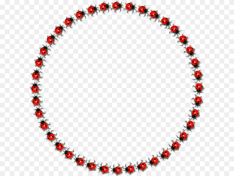 Frame Round Lucky Ladybug District Isolated Necklace, Accessories, Jewelry, Bead Free Transparent Png