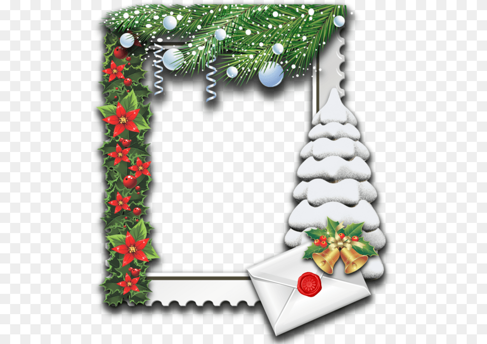 Frame Snow Tree Christmas Message Background Hd, Christmas Decorations, Festival Png Image