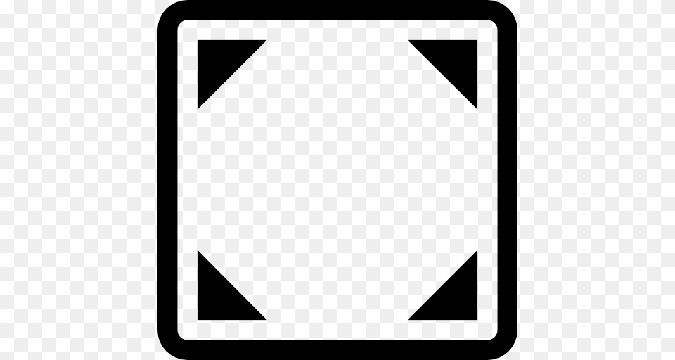Frame Square Symbol With Triangles For Corners Icon Gray Free Png