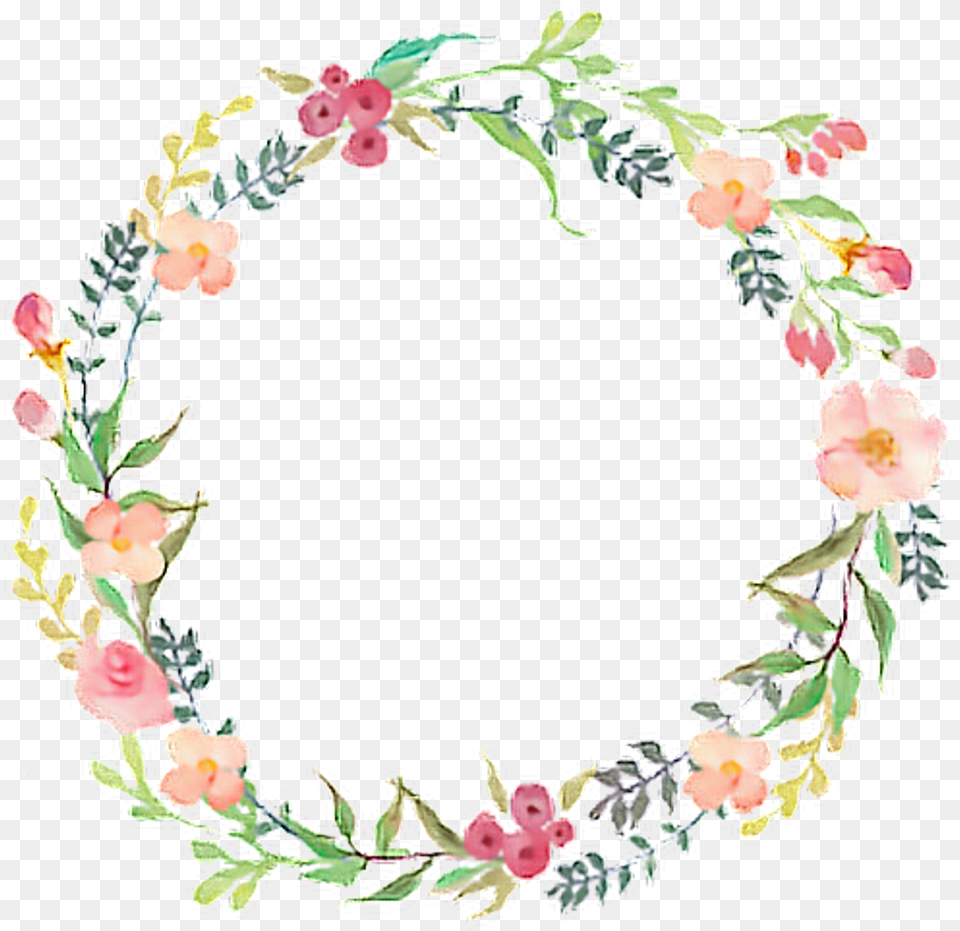 Frame Sticker Watercolor Flower Wreath, Art, Floral Design, Graphics, Pattern Png Image