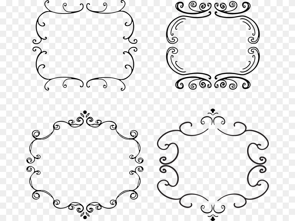 Frame Vintage Retro Decor Design Decorative Decorative Line Circle, Silhouette Free Png Download