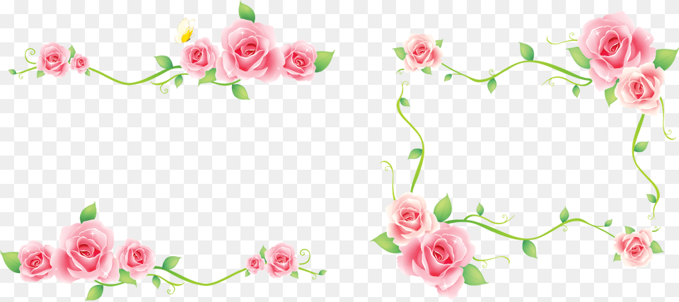 Frame Wedding, Flower, Plant, Rose, Art Free Png Download
