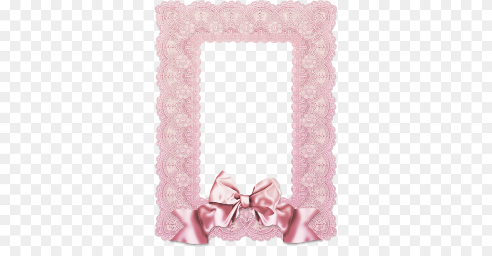 Frame With Pink Lace And Silk Ribbon Pink Lace Frame, Clothing, Coat Png Image