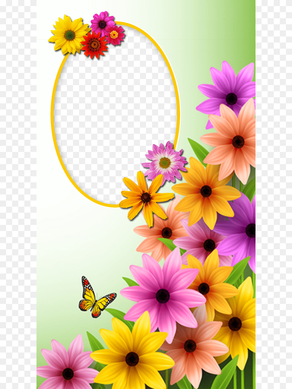 Frame With Spring Flowers And Butterfly Good Morning Best Mom, Daisy, Flower, Petal, Plant Free Png Download