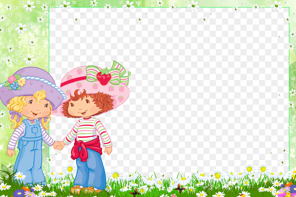 Frame With Strawberry Shortcake And Friend, Baby, Person, Clothing, Hat Free Png Download