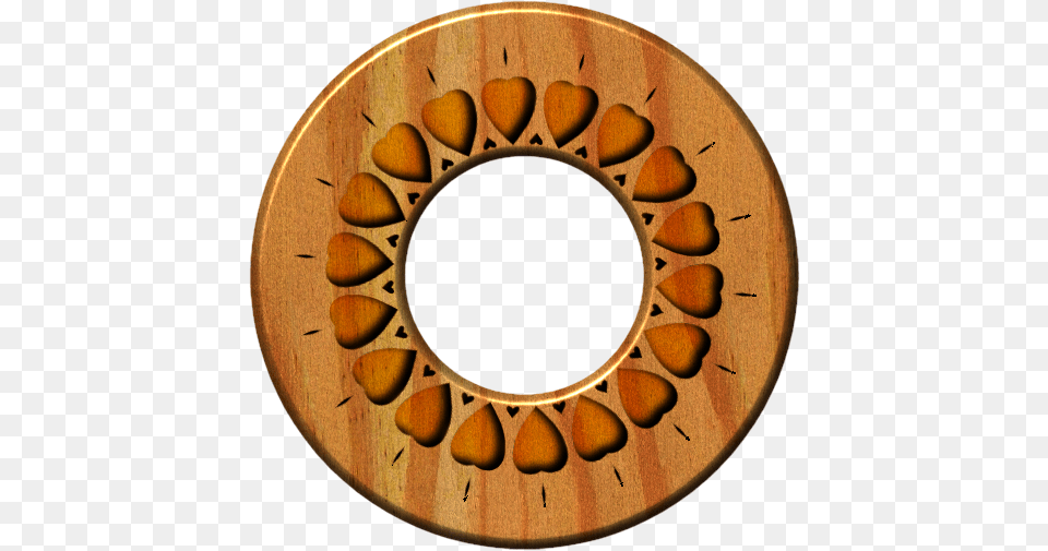 Frame Wooden Circle Heart Cutouts, Disk, Wood Free Png