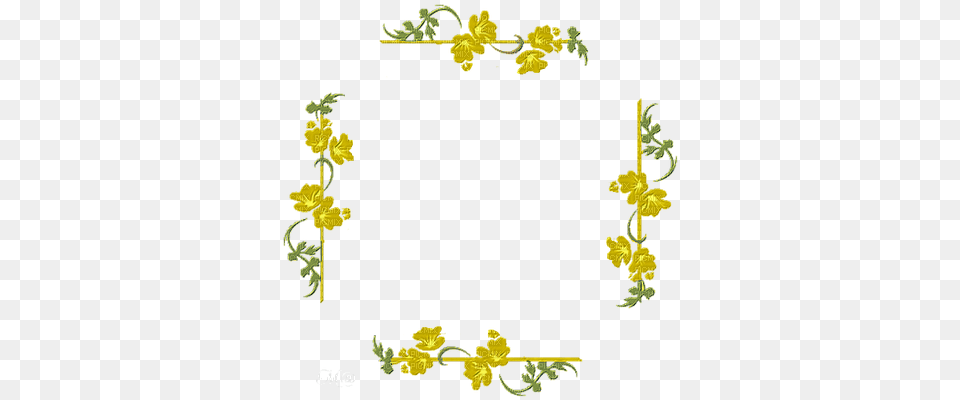 Frame Yellow Flowers Frame Yellow Flowers, Pattern, Art, Floral Design, Graphics Png